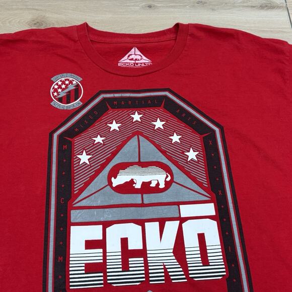 Ecko Unltd MMA Men’s XL Graphic T Shirt Y2K Red Short Sleeve Rawthentic Tee - Picture 3 of 14